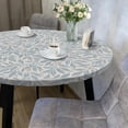 thumbnail image 3 of Elastic Round Tablecloth Fitted Washable Fitted Table Cover for Indoor and Outdoor Dining Table Cloth Protector,45"- 54", 3 of 6