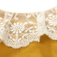 thumbnail image 5 of Little Girls Yellow Solid Colored White Lace Detail Cardigan 4/5, 5 of 7