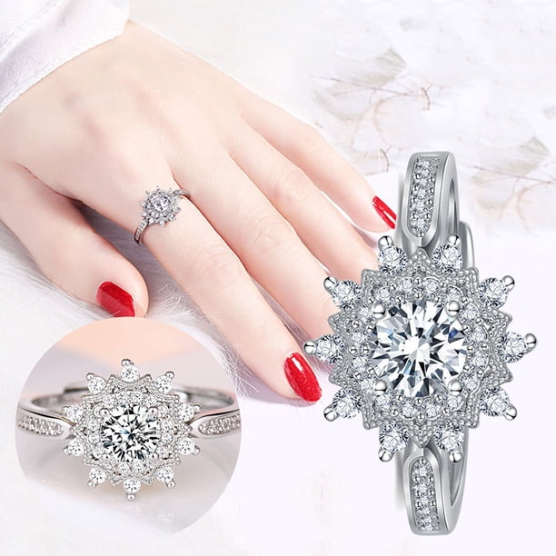 Anillos para mujer, regalos para mujer, anillo dulce abierto de cobre con incrustaciones de circonita, anillo pequeño y fresco, 1 pieza