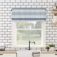 thumbnail image 4 of Curtain Valance for Windows Boho Rod Pocket Valance Window Treatments 1 Panel Bohemian Geometric Stripes Teal Grey Short Curtains for Kitchen Windows Bathroom Bedroom 54 x 18 inch Blue, 4 of 6