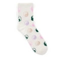 thumbnail image 4 of No Boundaries Fashion Scallop Edge Mid-Crew Socks, 6-Pack, Women's, Shoe Sizes 4-10, 4 of 8