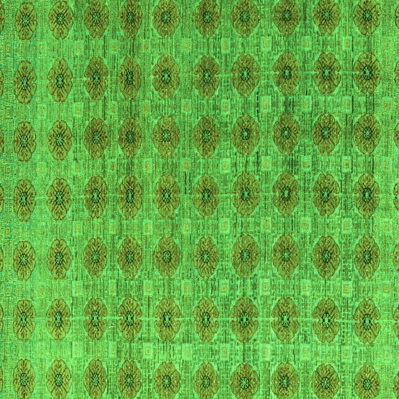 Ahgly Company Indoor Square Abstract Green Modern Area Rugs, 6' Square