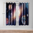 thumbnail image 2 of Galaxy Planet Blackout Curtains Outer Space Universe Nebula Stars Starry Sky Decor for Kids Boys Bedroom Living Room Darkening Grommet Window Drapes 2 Panel Set, 52"x63", 2 of 5
