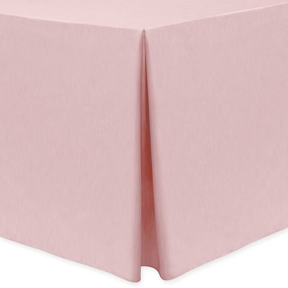 Ultimate Textile Shantung - Majestic 6 ft. Fitted Tablecloth (30"W x 72"L x 36"H) Light Pink