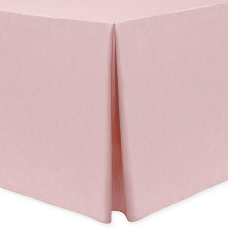 

Ultimate Textile (5 Pack) Shantung - Majestic 8 ft. Fitted Tablecloth - for 30 x 96-Inch Banquet and Folding Rectangular Tables - 42 H Light Pink