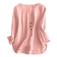 thumbnail image 4 of Afdoent Womens Tops Solid Color Notched Collar Button Up Shirt Casual Stylish Elegant, 4 of 4