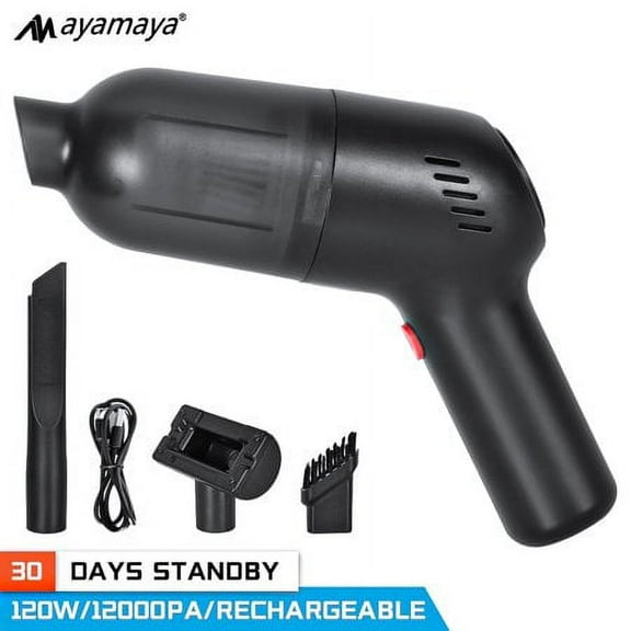 Rechargeable Car Vacuum Cleaner with Brush,AYAMAYA Mini Handheld Vacuum Cordless with 12000PA 120W Power Suction for Home