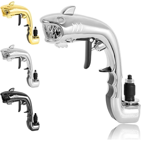 

Hampagne Stoppers Champagne Gun Wine Stopper Champagne Spray Gun Plastic Champagne Shooter Adjustable Champagne Stopper Beer Gun for Party Wedding Festival and Bar Adler Kettle AD02 Silver Shark