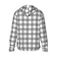 thumbnail image 3 of Daiia Gray Checkboard UPF 50+ Sun Protection Hoodie Jacket Lightweight Long Sleeve Sun Shirt for Women Men with Pocket Hiking Outdoor-XX-Large, 3 of 9