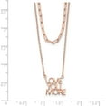 thumbnail image 2 of Sterling Silver Rose-Tone Love You More Two Strand 16 Inch Necklace (16 X 12.8) Made In China qg6017-16, 2 of 5