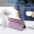 thumbnail image 4 of Dteck Wallet Case for Samsung Galaxy S23 Plus,Magnetic Handbag Zipper Pocket PU Leather Cover Flip with 9 Card Slots and Wrist Strap Folio TPU Inner Stand Case,Purple, 4 of 8