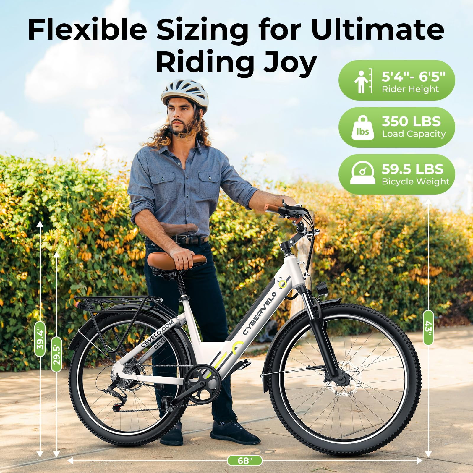 CBVELO Electric Bike for Adults, 26" Peak 1000W Motor Ebike, 48V 14Ah Removable Battery, 80 Miles Max 28MPH, 7 Speed Electric Bicycle UL2849