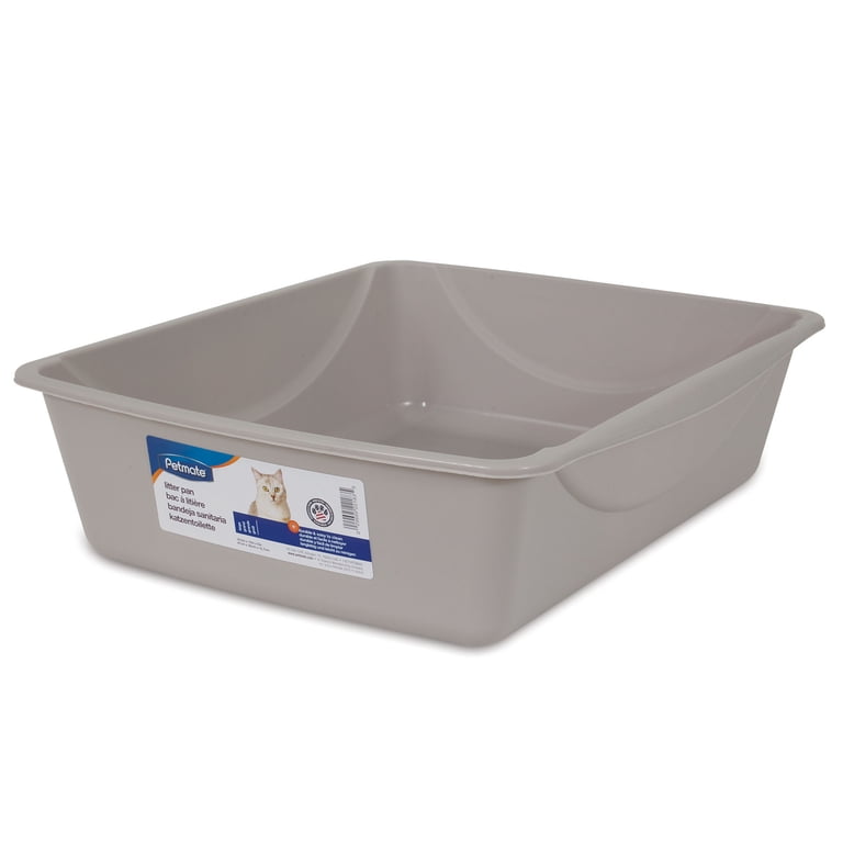 Petmate Basic Open Top Cat Litter Pan, Large Gray photo 1