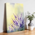 thumbnail image 3 of Canvas Wall Art Purple Flower Canvas Art Print Spring Watercolor Purple Lavender Floral Leaf Gradient Yellow Pictures Wall Decor for Living Room Artwork Decorations Framed Ready to Hang 20"x24", 3 of 9