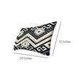 thumbnail image 5 of 12 x 20 Rectangular Cotton Accent Lumbar Pillow, Classic Aztec Pattern, White, Black, Saltoro Sherpi, 5 of 7