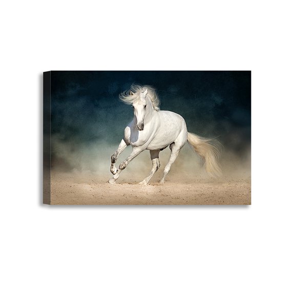 DECORARTS - Prancer in the Sand Wild Animal Wall Art Giclee Prints on Acid Free Cotton Canvas Stretched Safari Art Wall Decor Ready to Hang. Size 36x24 in