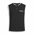 thumbnail image 5 of IhhxPro Men's Waffle Knit Tank Top with Pockets Button Front Sleeveless Shirt Casual Summer Beach Workout Lightweight Cotton Loose Fit Henley Style S-5XL, 5 of 7