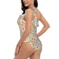 thumbnail image 4 of Haiem Watercolor Wildflowers Women's One Piece Swimsuits Tummy Control One Shoulder Bathing Suits Ruffle Swimwear-XX-Large, 4 of 8