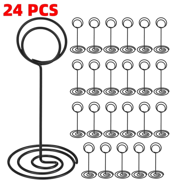 24Pack 3.35” Table Number Holder Place Card Photo Holder Picture Name Menu Clips Memo Cards Stand for Wedding Reception Anniversary Birthday Party Centerpieces