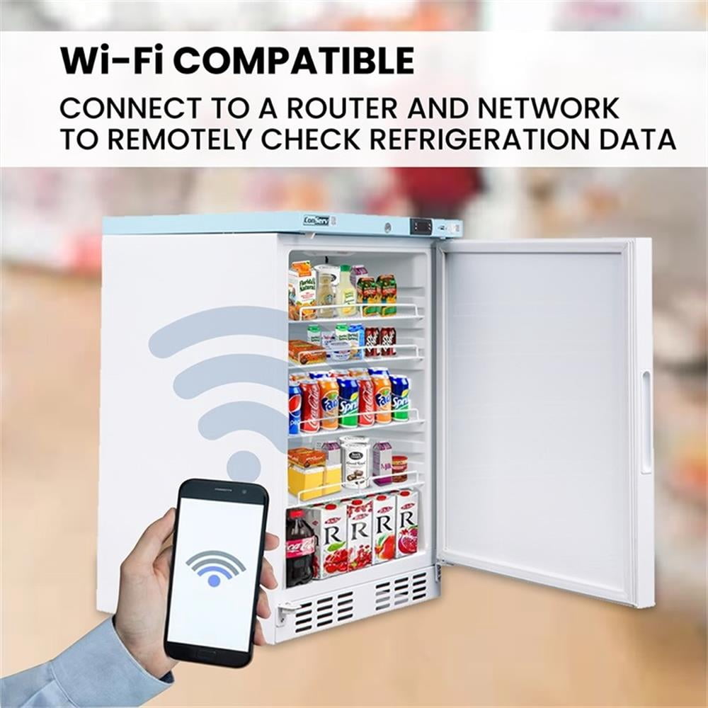 Pemberly Row 3.9 cu.ft. Commercial Refrigerator in White with Temperature Alarm