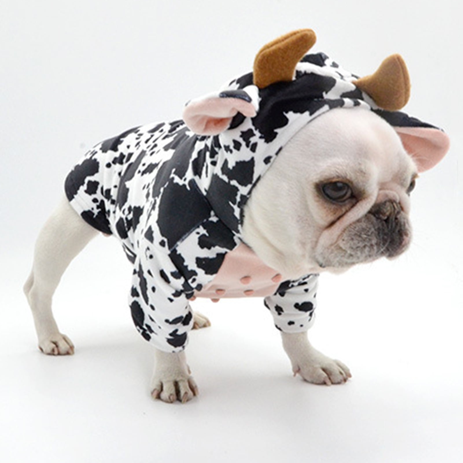 SPRING PARK Cow Dog Halloween Cosplay Costume Pet Cow Hoodie for Small