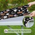 thumbnail image 6 of Halloween Ghosts Pumpkins and Spooky Icons Square Fitted Tablecloth with Elastic Edge,Square Table Cover,Washable Elastic Table Cover for Home Kitchen Party Decor 34"x34", 6 of 6
