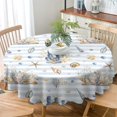 thumbnail image 3 of Odenmar Daisy Floral Round Tablecloth 60 Inch, Farmhouse Waterproof Table Cover, Rustic Flower Design for Dining Table, Kitchen, Party Indoor Outdoor, 3 of 6