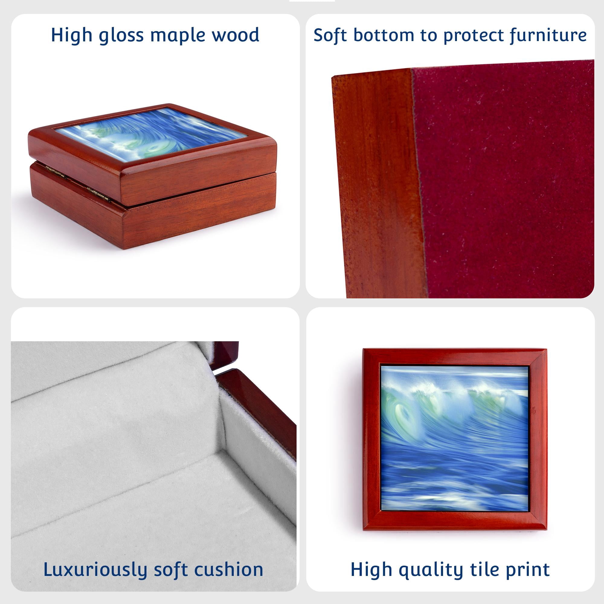 3dRose, Beauty Of An Ocean Wave, Jewelry Box 5.5x5.5 inch with 4 inch tile