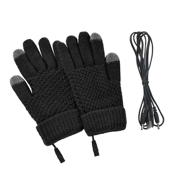 mnjin winter electric heating warm gloves usb gloves mobile power computer electric heating gloves black