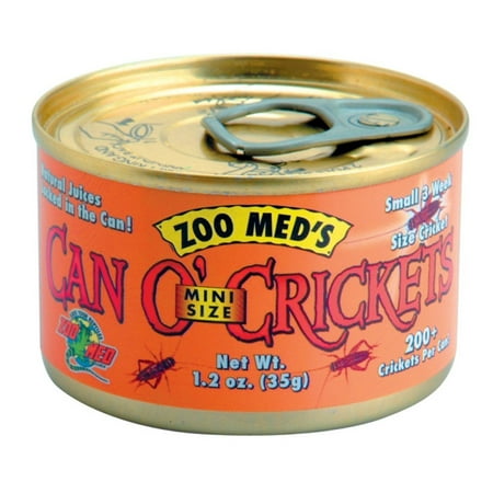 Zoo Med Laboratories Can O’ Mini Size Crickets for Most Small Lizards, Turtles, Fish, Birds & Small Animals 1.2 Oz