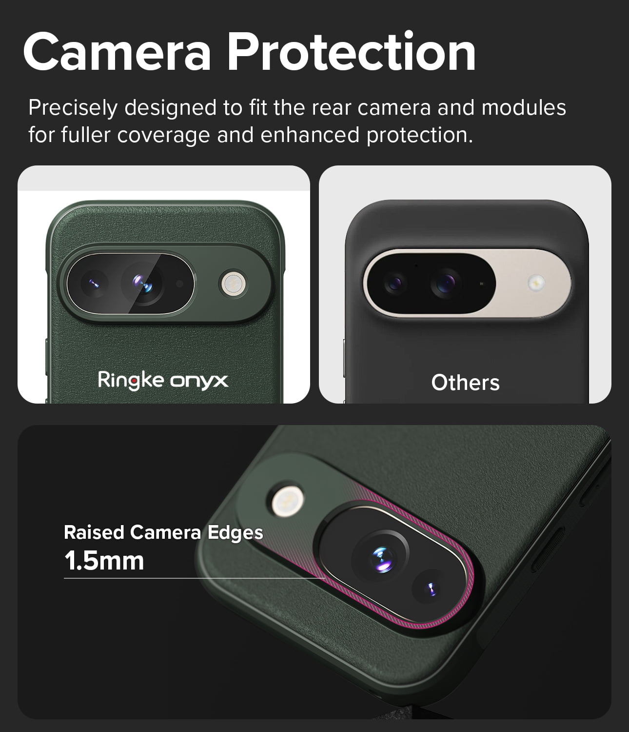 Ringke Pixel 9 [Onyx] High Quality Flexible Heavy Duty Durable Phone Case - Dark Green