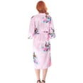 thumbnail image 3 of Women's Sakura Blossom Peacock Print Silky Satin Bridesmaid Kimono Robes, 3 of 3