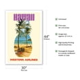 thumbnail image 2 of Hawaii - Western Airlines - Vintage Airline Travel Poster c.1970s - Fine Art Matte Paper Print (Unframed) 30x44in, 2 of 4