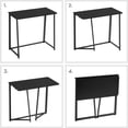 thumbnail image 3 of Folding Computer Desk, Small Writing Foldable Desk 31.5", Space-Saving Laptop Table, Easy Assemble Workstation for Home Office,Black, 3 of 11