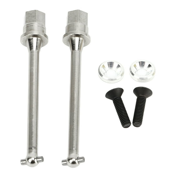 RC Replacement Drive Shaft, Rear Axle Drive Shaft Efficient Drivetrain 2 PCS For Maintain Black,Silver