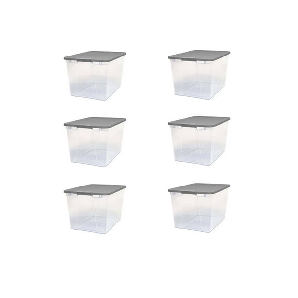 Mainstay 64 Qt. Clear Plastic Storage Containers, Set of 6