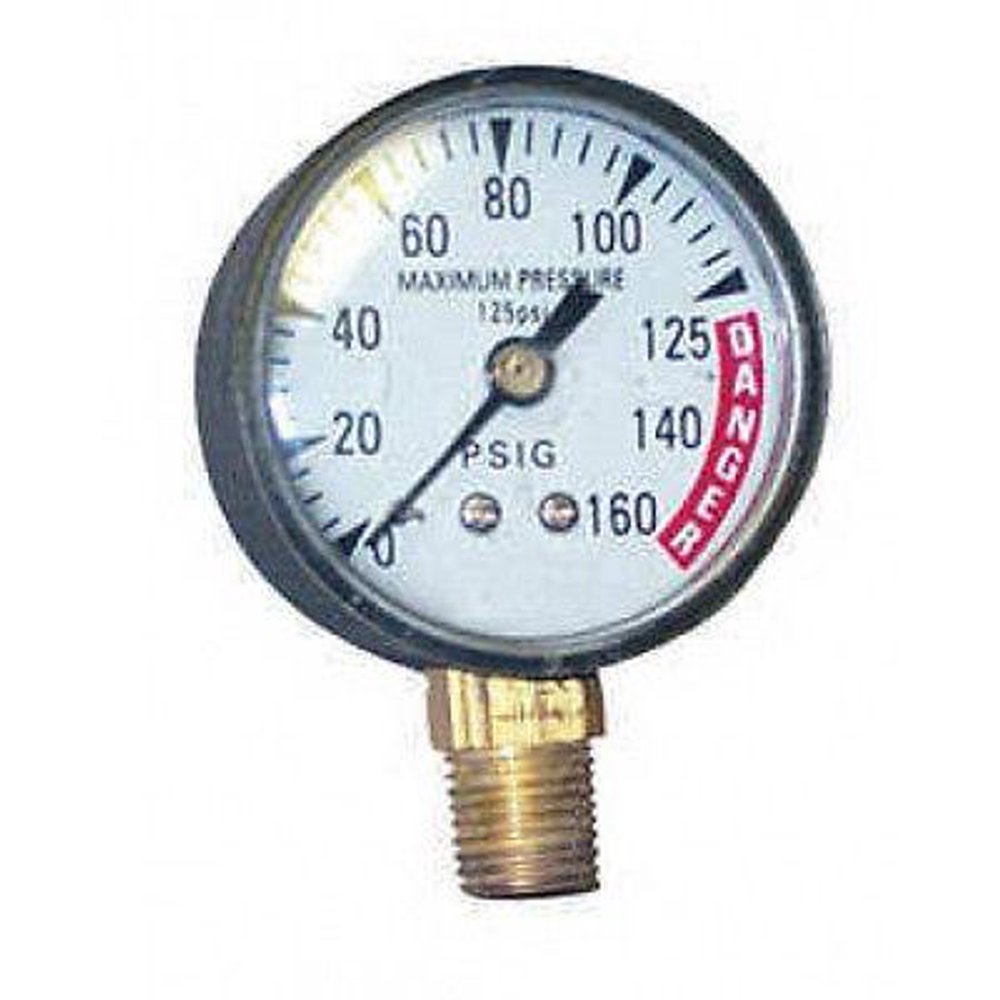 Bottom Mount Air Pressure Gauge 1/4" NPT for Compressors