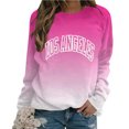 thumbnail image 4 of WREESH Women's Long Sleeve Letter Graphic Sweatshirt Fall Casual Crewneck Loose Fit Top Pink, 4 of 5