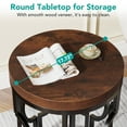 thumbnail image 4 of Tribesigns Industrial Round End Table, Small Side Table with Metal Hollow Frame for Living Room, Bedroom, Rustic Brown, 4 of 9