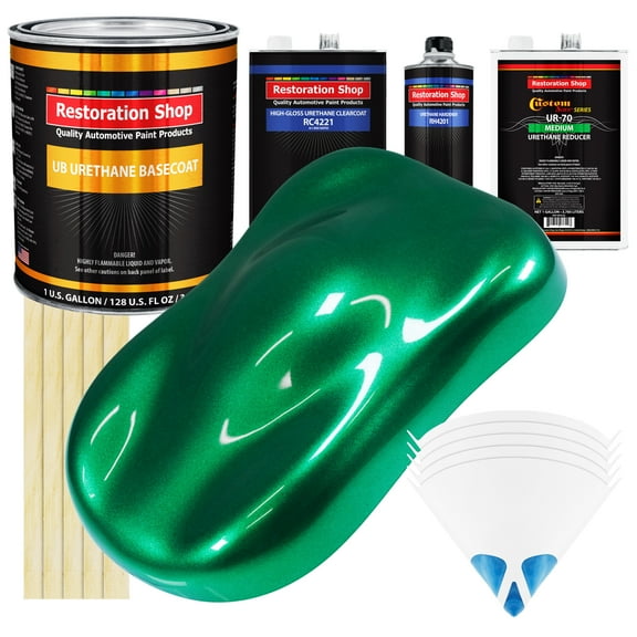 Emerald Green Metallic Gallon URETHANE BASECOAT CLEARCOAT Car Auto Paint Kit