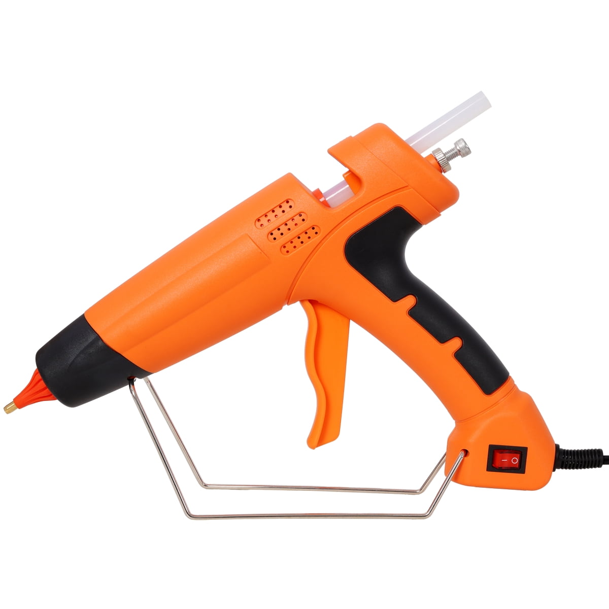 LuckyNote 550W Hot Glue Gun with 4 Nozzles & 24 Glue Sticks, Professional DIY Craft Repair Thermo Tool, Orange
