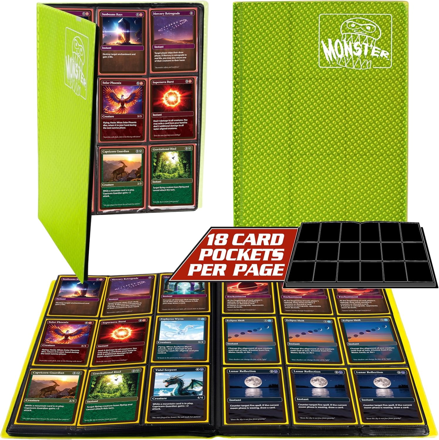 yugioh card holder book 4-Pocket Binder 20 Pages Holds 160 Cards, Card Collector Album Folder for Yugioh, MTG, TCG, Cute PU Leather Trading Card with Elastic Strap, Forest River Cross : Toys and Pokemon Cards Yu Gi Oh Card Album