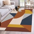 thumbnail image 2 of 2.7x5 Washable Area Rug, Art Decor Non-Slip Rectangle Rug for Bedroom Bedside, Mid-Century Modern Abstract Geometric Multi Color Indoor Floor Mat for Home Decor, 2 of 9