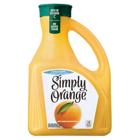 Simply Non GMO No Pulp Calcium Orange Juice, 89 fl oz Bottle