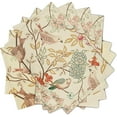 thumbnail image 2 of Vintage Bird Floral Placemats for Dining Table Pink Green Yellow Flower Leaves Decorative Heat-Resistant Washable Linen Chinoiserie Retro Farmhouse Table Mats 12x18 Inch for Home Kitchen Use Set of 6, 2 of 5