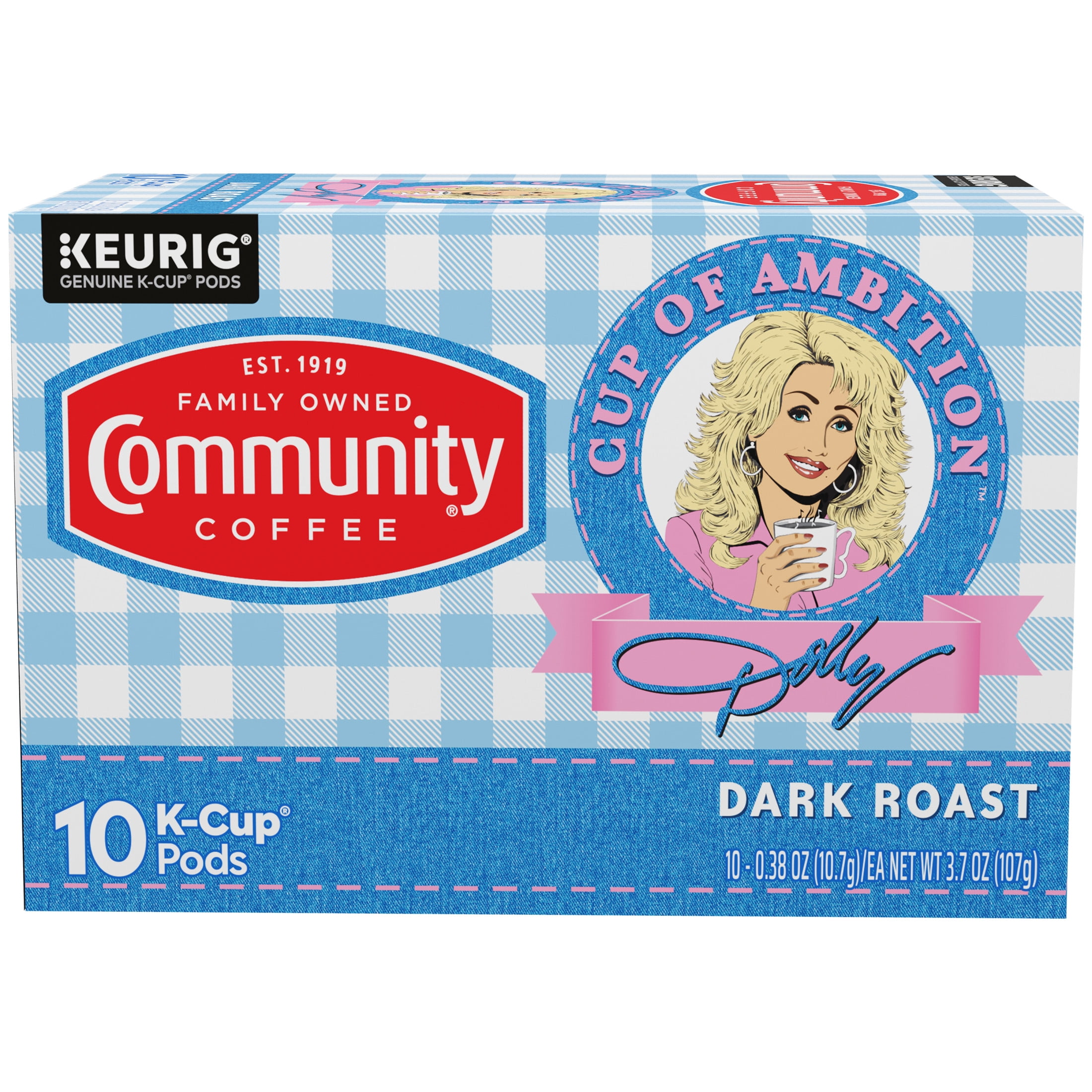Dolly Parton’s Cup of Ambition™ with Community Coffee® Dark Roast Coffee Single-Serve Cups 10 Count Box