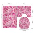thumbnail image 3 of Pink Paisley and Floral Pattern Bathroom Rugs Sets 3 Piece,Toilet Cover Set,Absorbent Non Slip Bathroom Mats Sets with U-Shaped Contour Rug Toilet Rug Set, 3 of 5