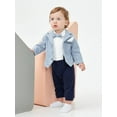 thumbnail image 2 of famuka Baby Boy Two Piece Suit Coat and Romper Outfit Infant Formal Suit Toddlers Wedding Tuxedo, 2 of 10