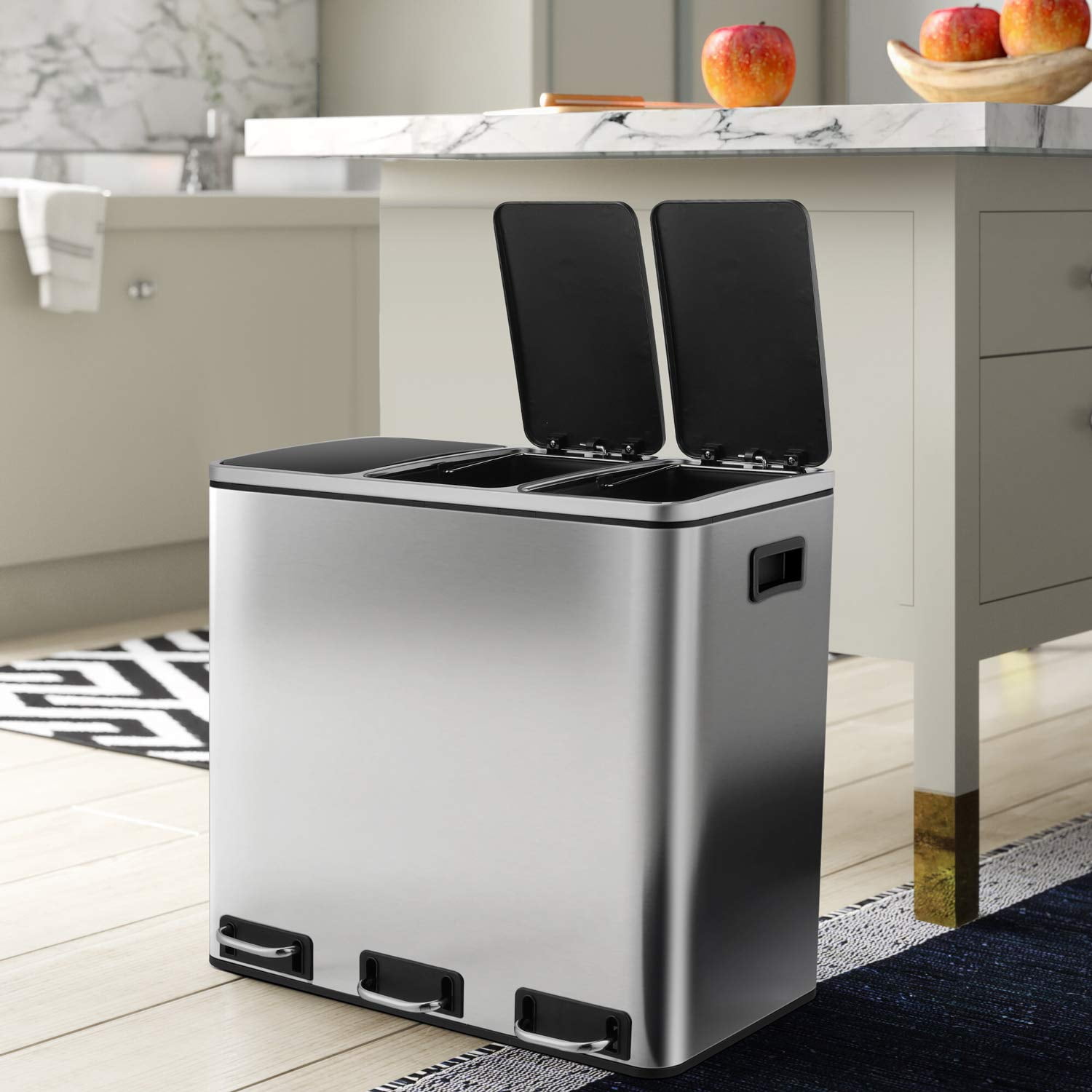 GARTIO 14.3 gal Stainless Steel Trash Can Classified
