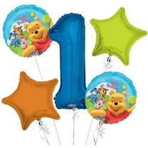 Winnie the Pooh Balloon Bouquet 1st Birthday 5 pcs - Party Supplies